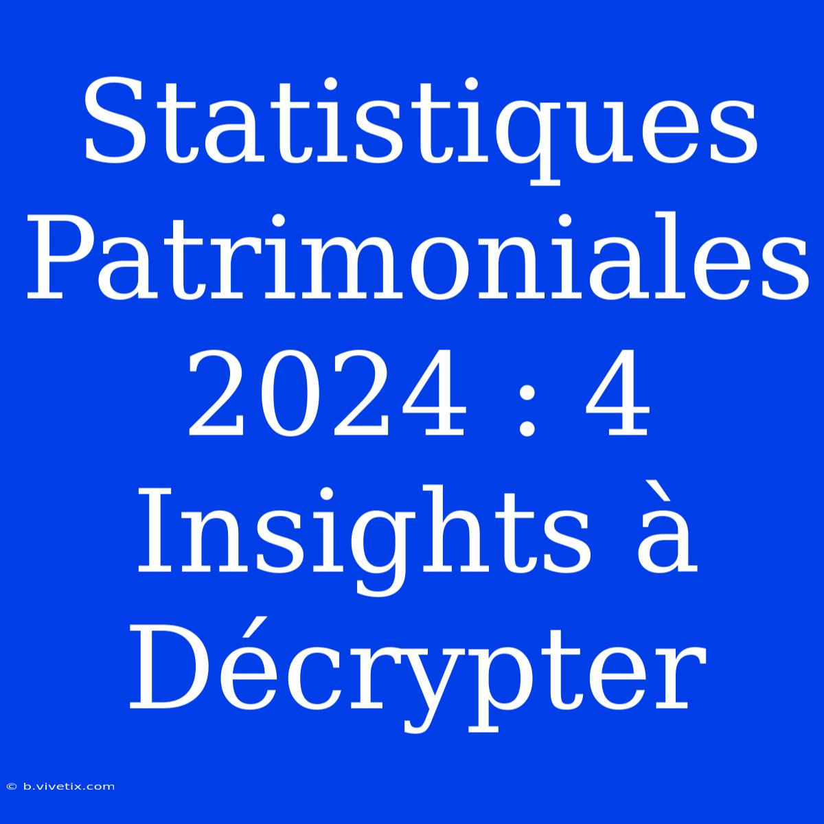 Statistiques Patrimoniales 2024 : 4 Insights À Décrypter