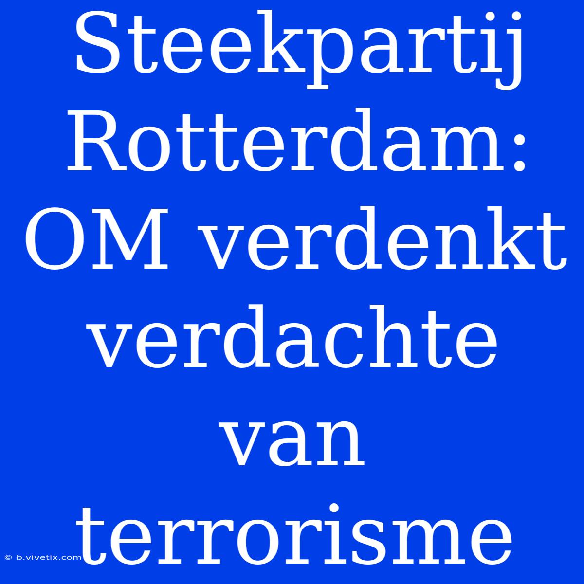 Steekpartij Rotterdam: OM Verdenkt Verdachte Van Terrorisme