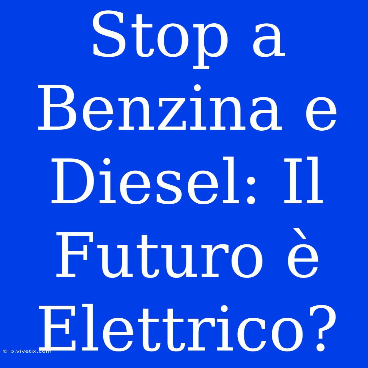 Stop A Benzina E Diesel: Il Futuro È Elettrico? 