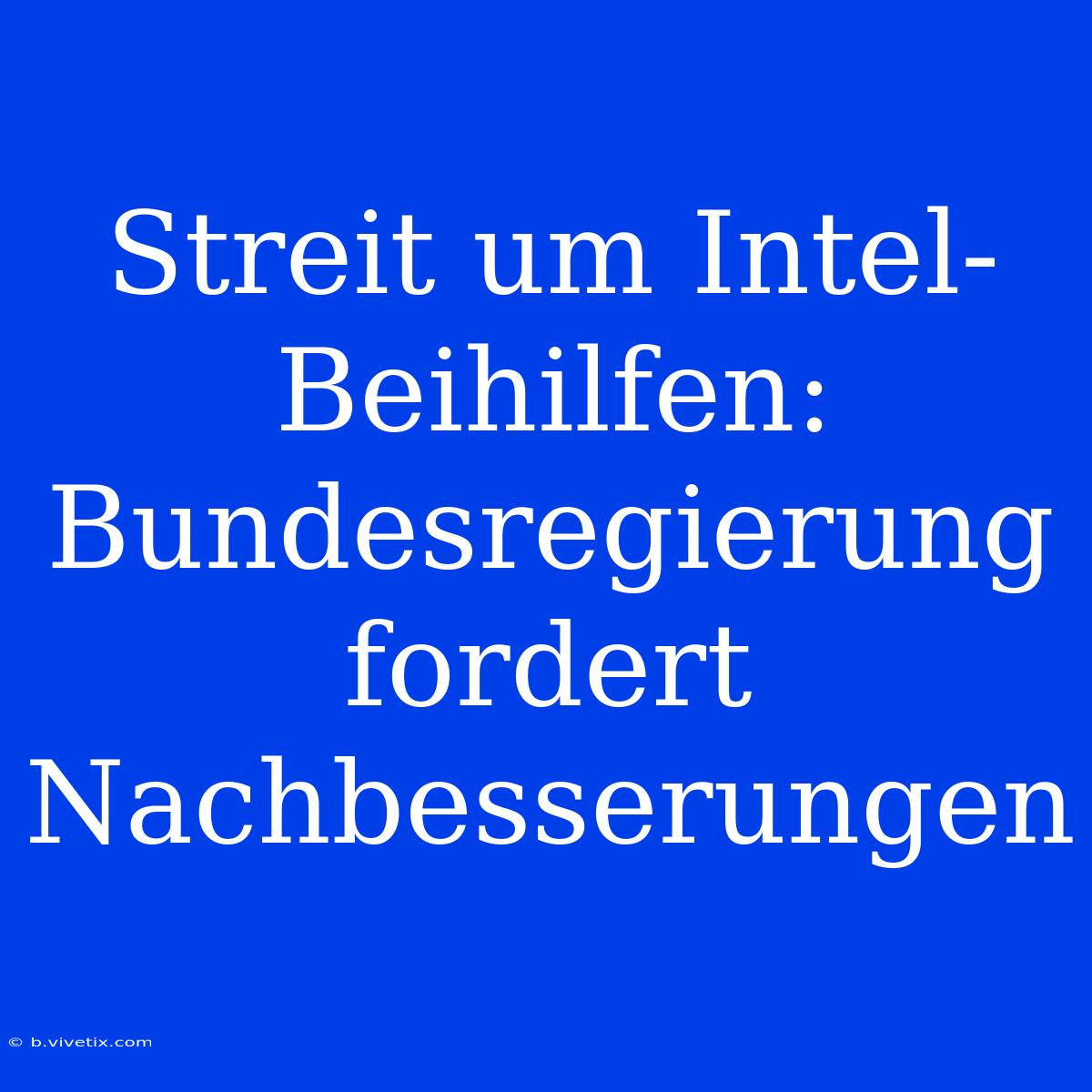 Streit Um Intel-Beihilfen: Bundesregierung Fordert Nachbesserungen