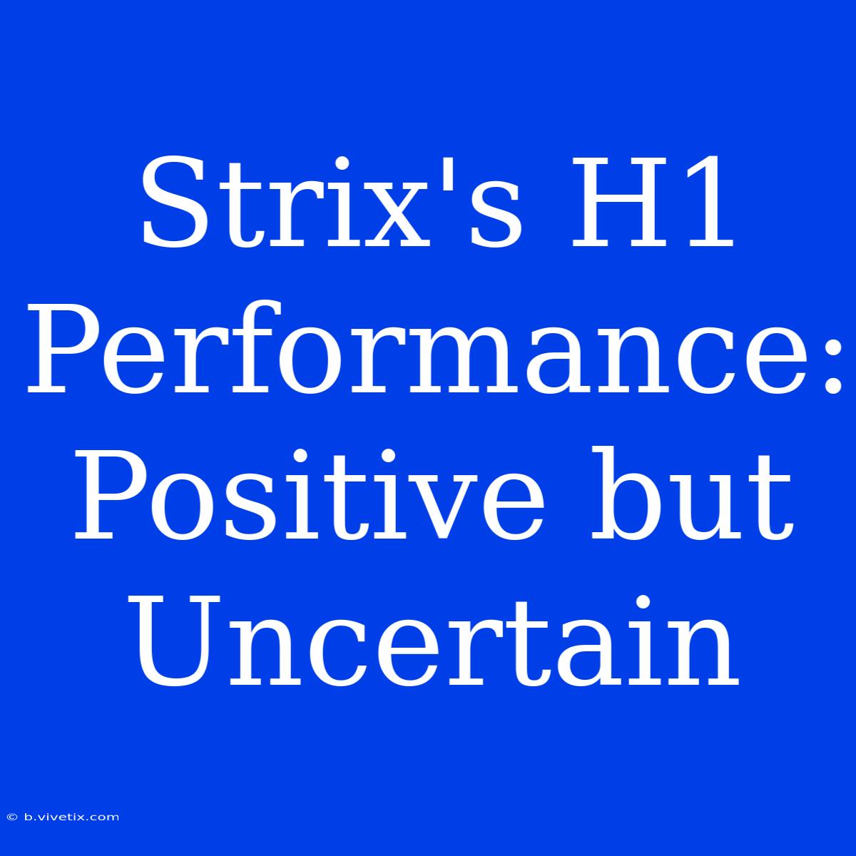 Strix's H1 Performance: Positive But Uncertain