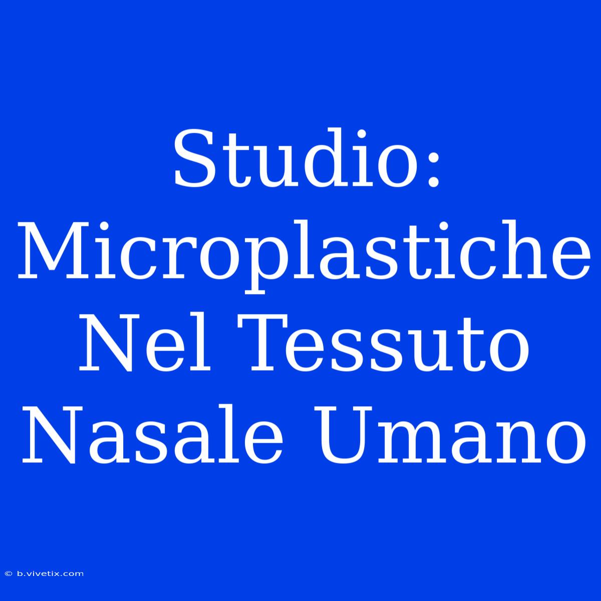 Studio: Microplastiche Nel Tessuto Nasale Umano