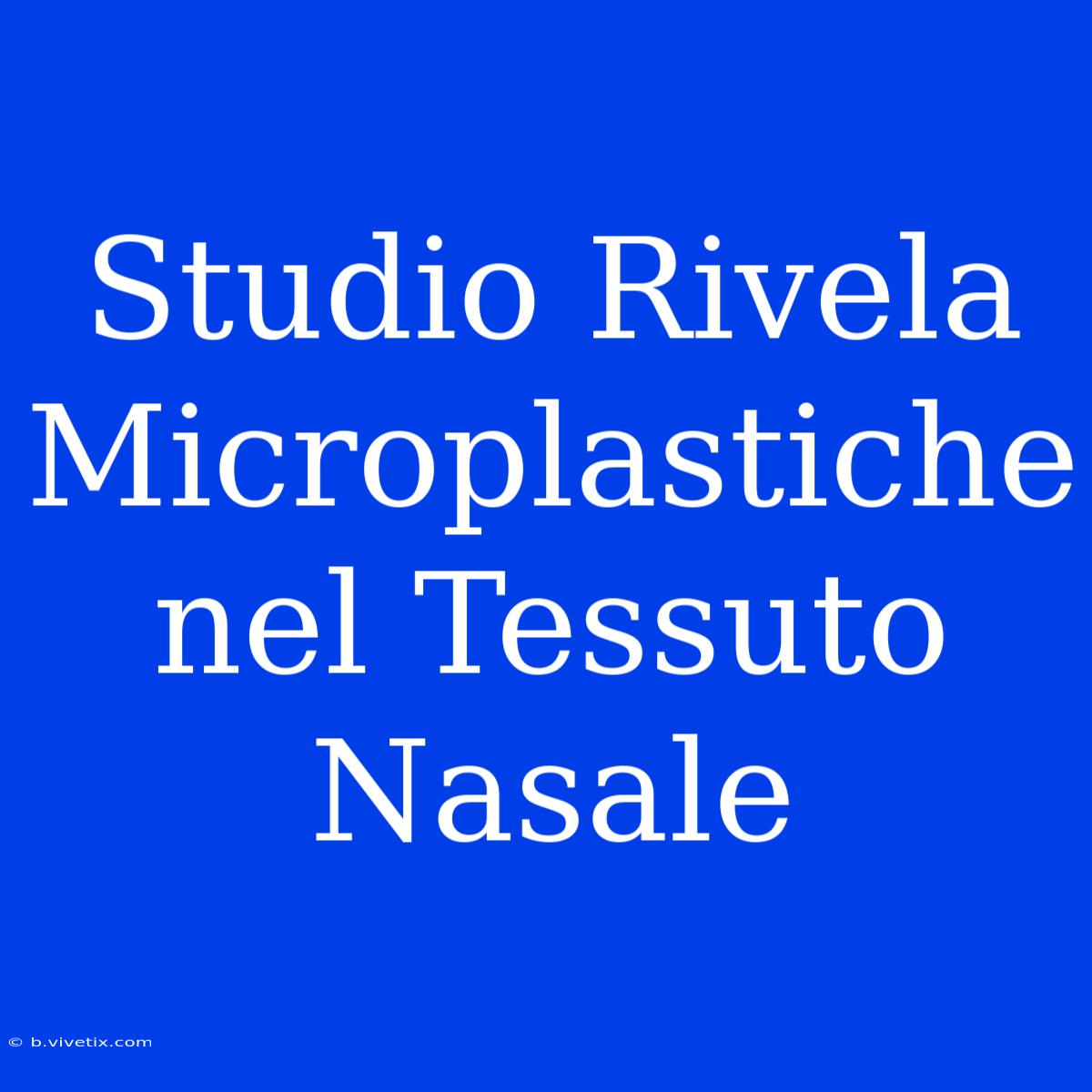 Studio Rivela Microplastiche Nel Tessuto Nasale