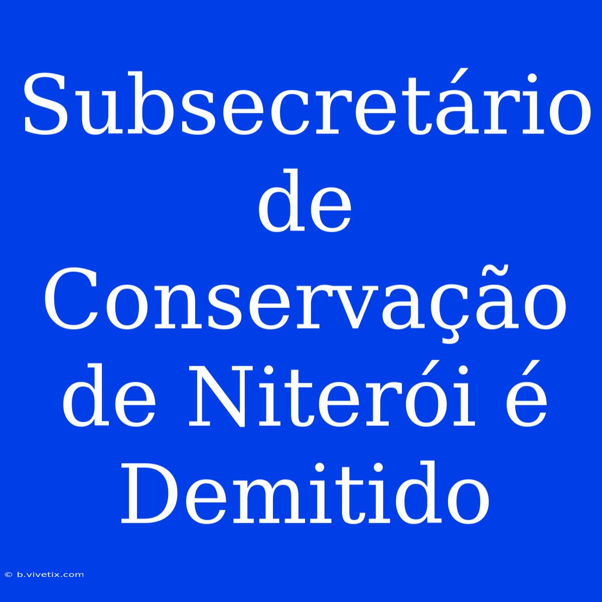 Subsecretário De Conservação De Niterói É Demitido