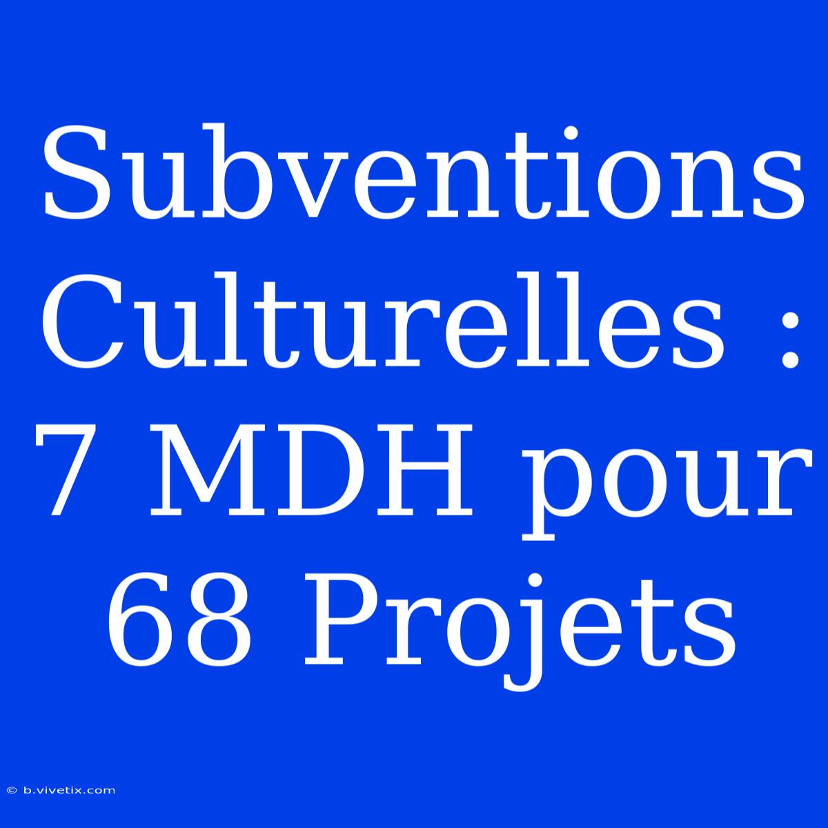 Subventions Culturelles : 7 MDH Pour 68 Projets