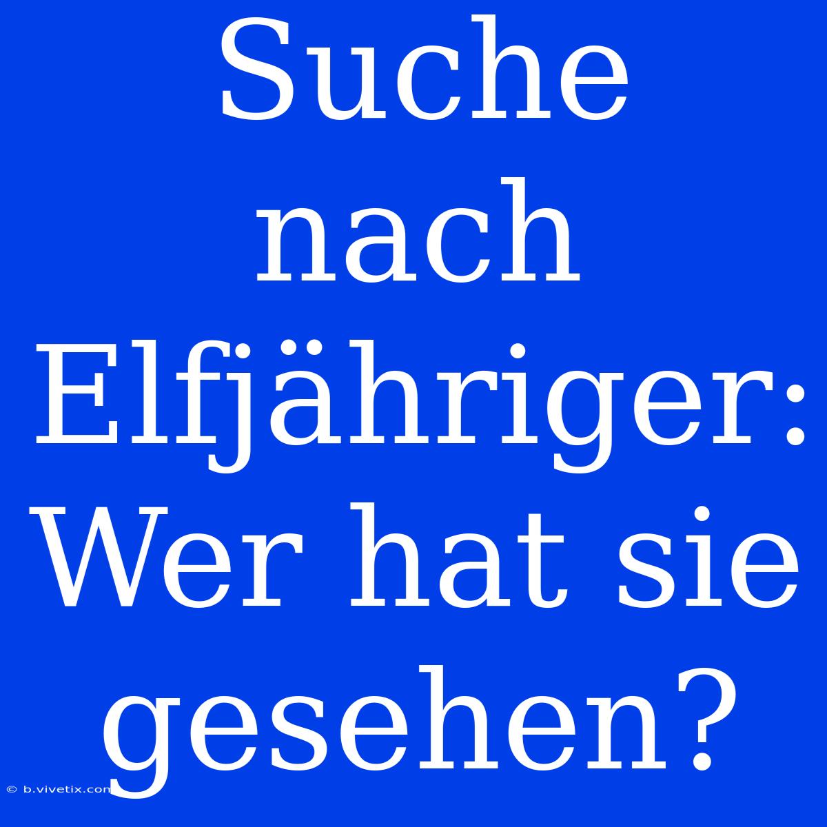 Suche Nach Elfjähriger: Wer Hat Sie Gesehen?