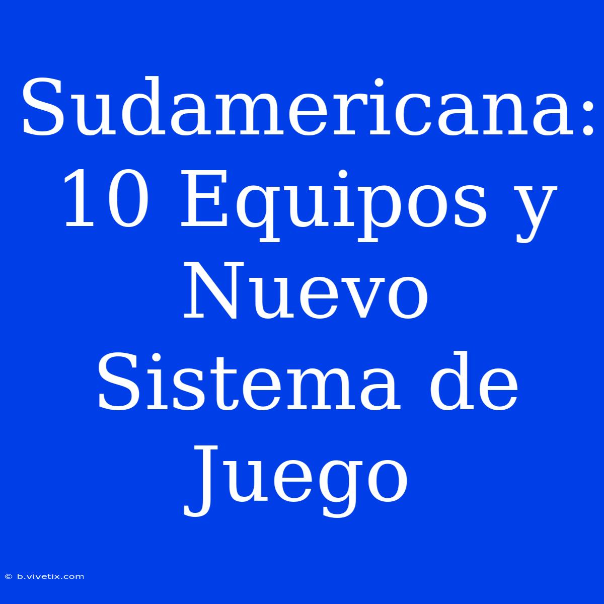 Sudamericana: 10 Equipos Y Nuevo Sistema De Juego