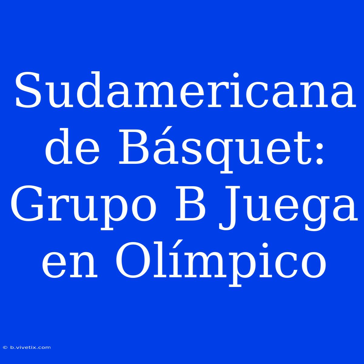 Sudamericana De Básquet: Grupo B Juega En Olímpico