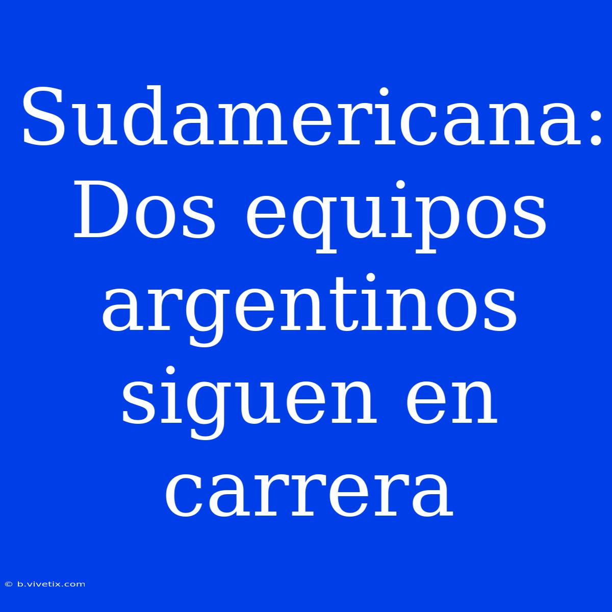 Sudamericana:  Dos Equipos Argentinos Siguen En Carrera