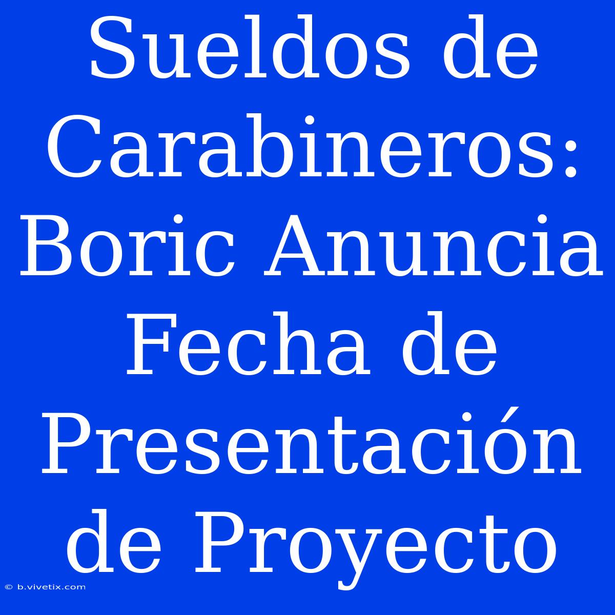 Sueldos De Carabineros: Boric Anuncia Fecha De Presentación De Proyecto 