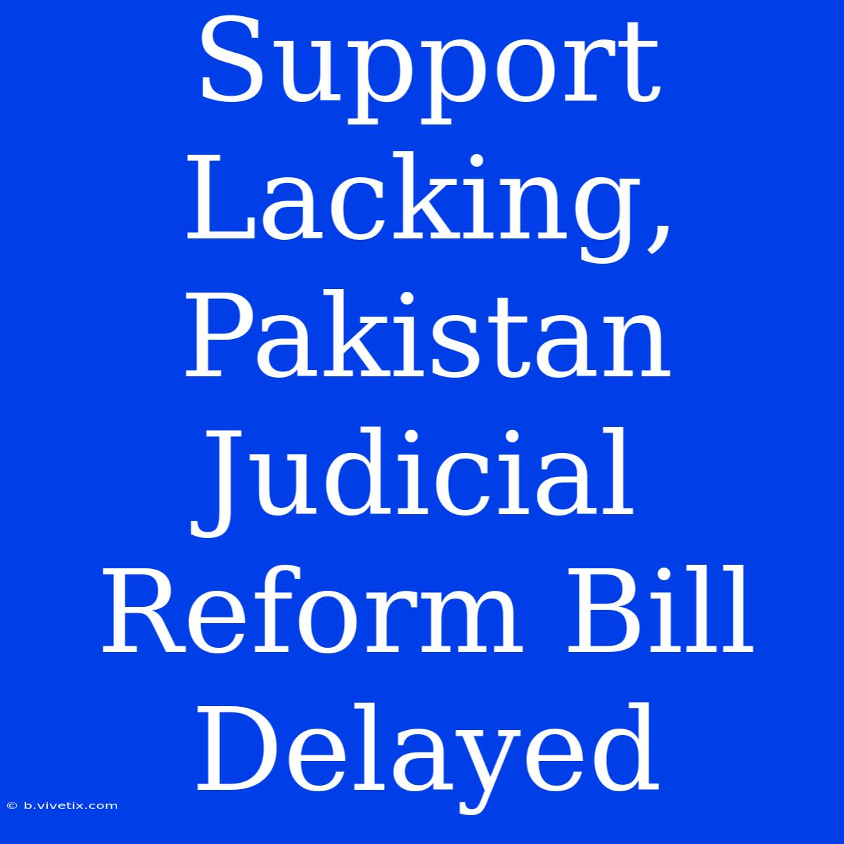 Support Lacking, Pakistan Judicial Reform Bill Delayed