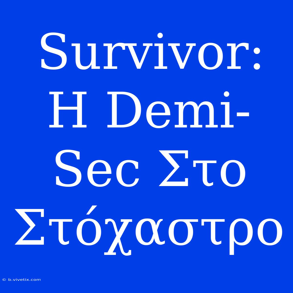 Survivor: Η Demi-Sec Στο Στόχαστρο