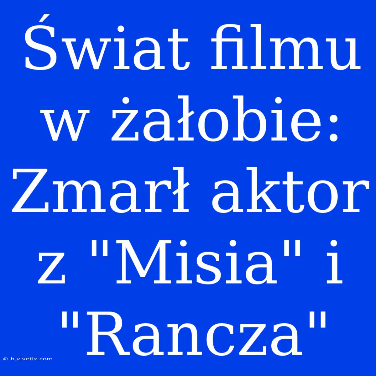 Świat Filmu W Żałobie: Zmarł Aktor Z 