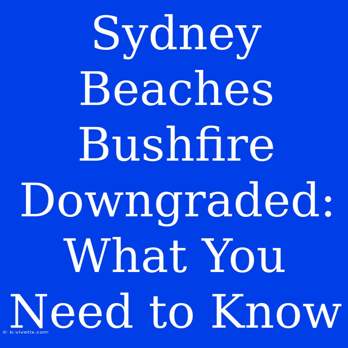 Sydney Beaches Bushfire Downgraded: What You Need To Know