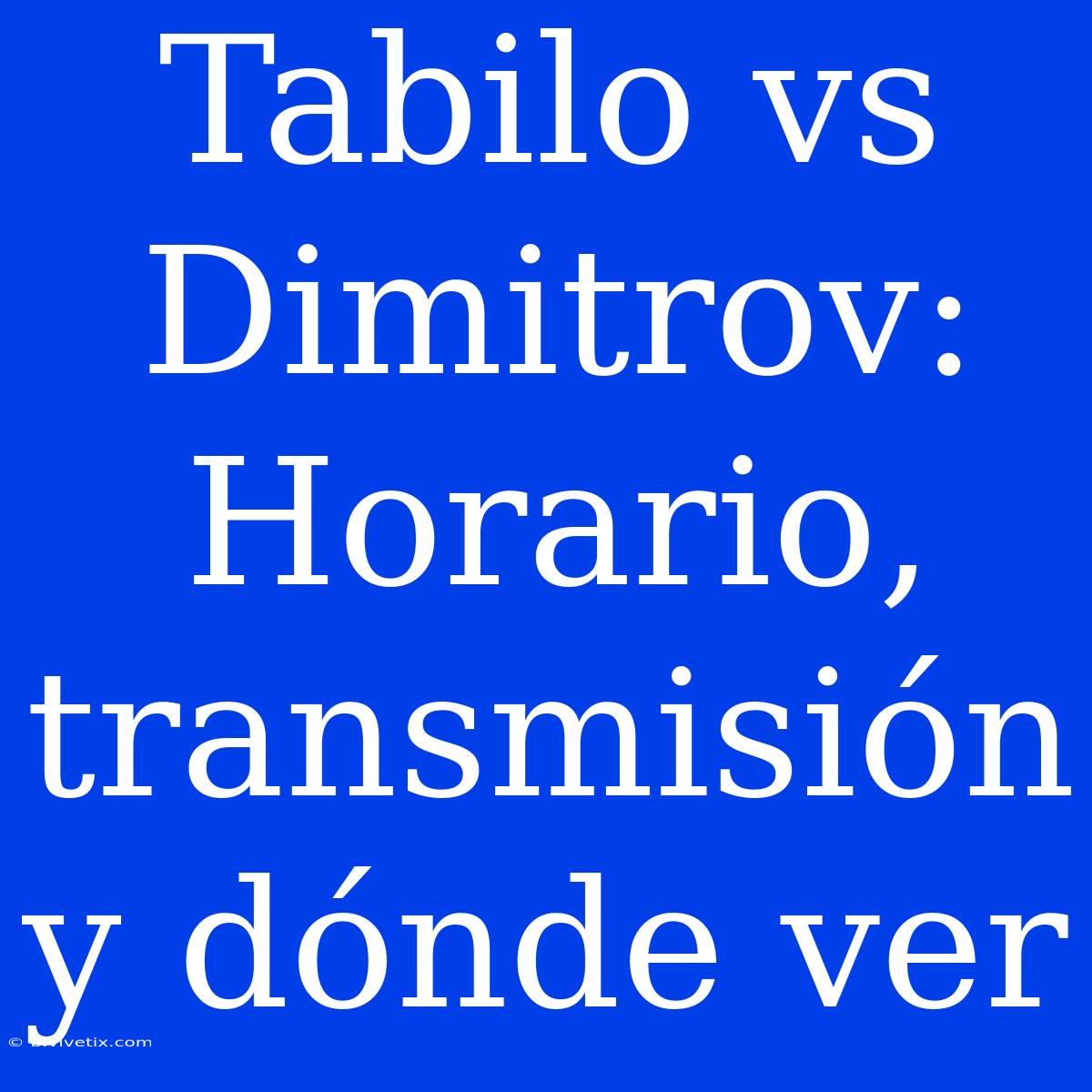 Tabilo Vs Dimitrov: Horario, Transmisión Y Dónde Ver