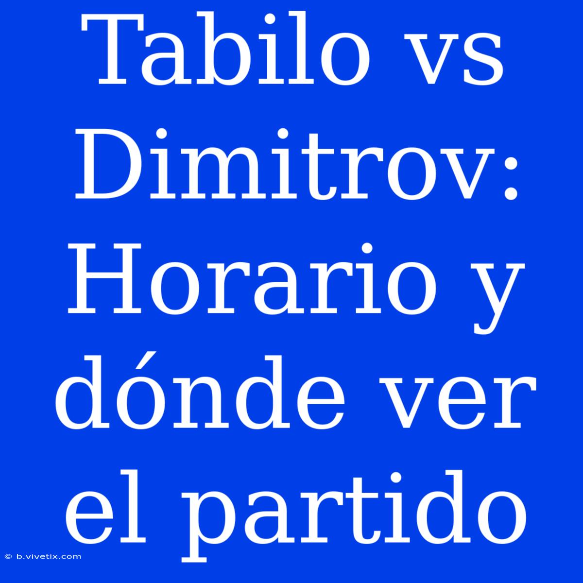 Tabilo Vs Dimitrov: Horario Y Dónde Ver El Partido