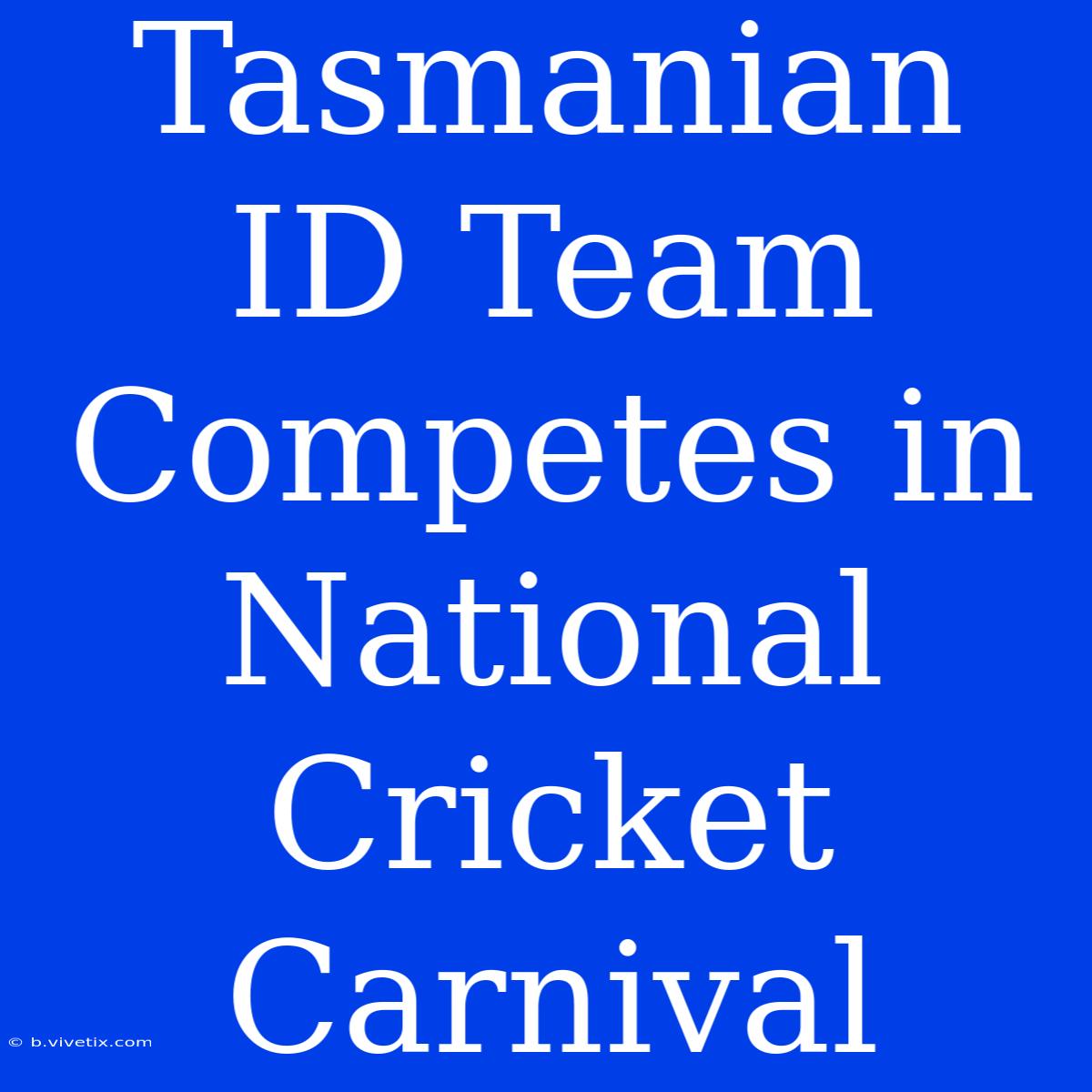 Tasmanian ID Team Competes In National Cricket Carnival