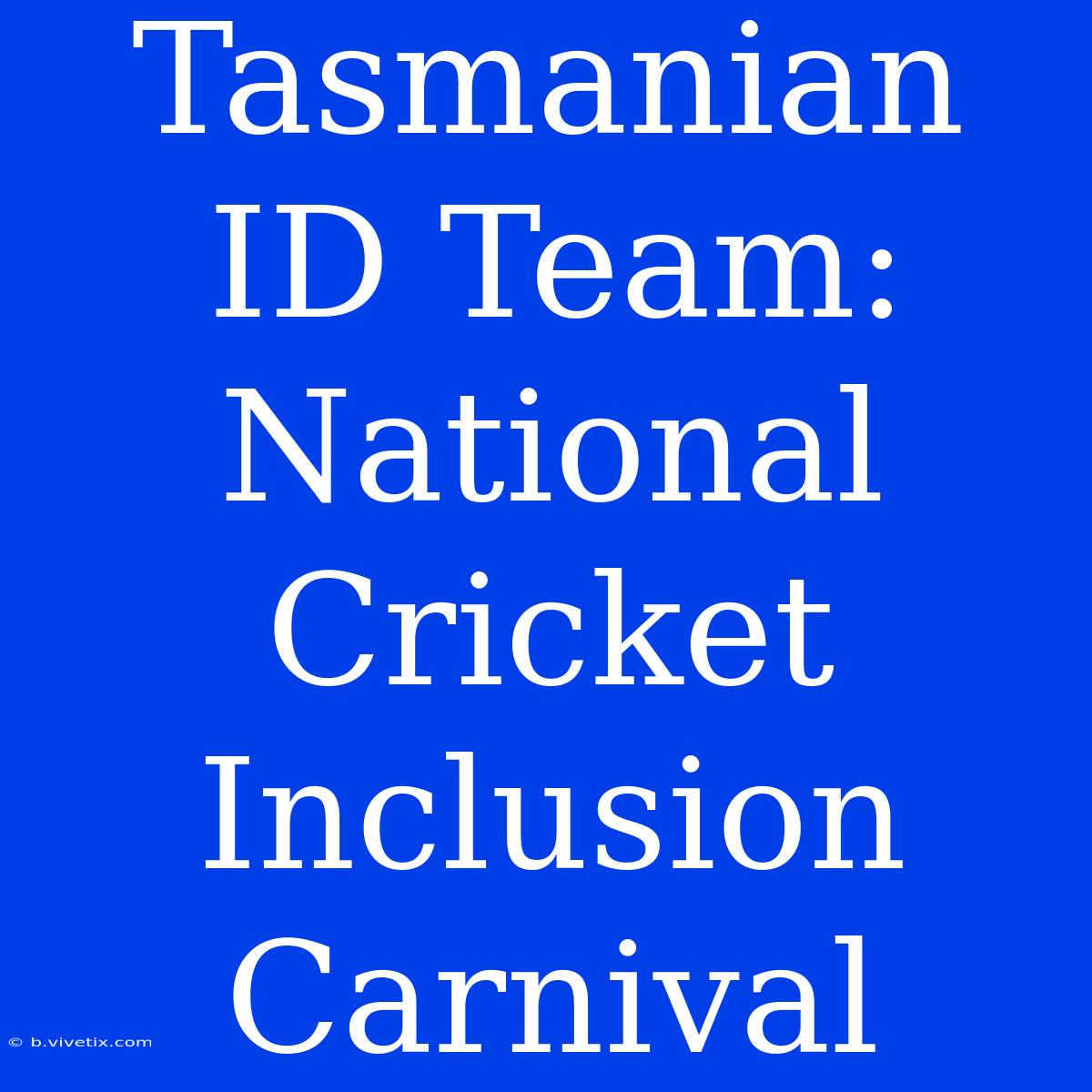 Tasmanian ID Team: National Cricket Inclusion Carnival