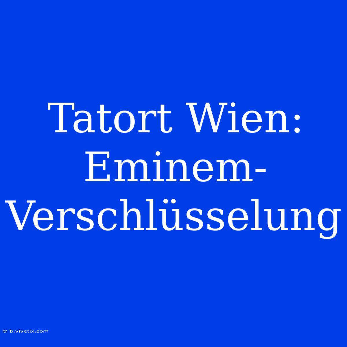 Tatort Wien: Eminem-Verschlüsselung