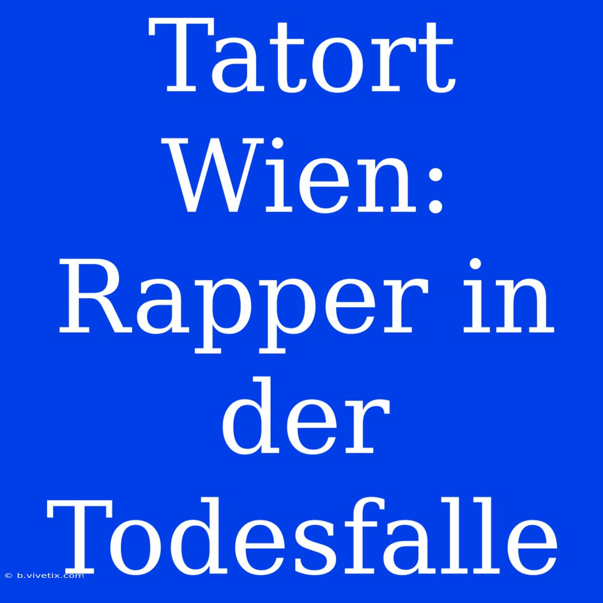 Tatort Wien: Rapper In Der Todesfalle