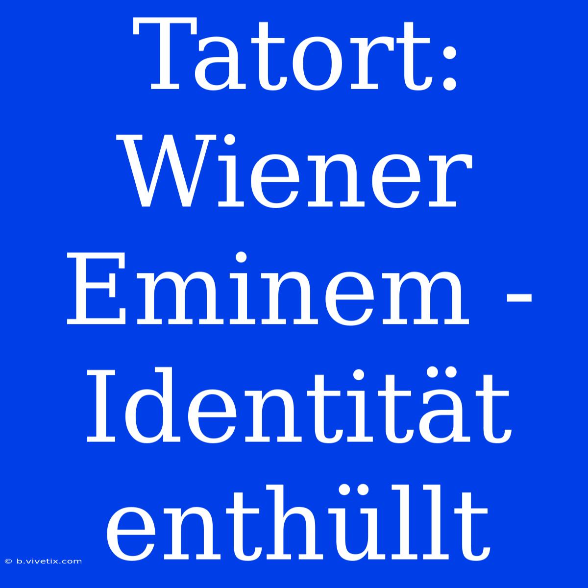 Tatort: Wiener Eminem - Identität Enthüllt