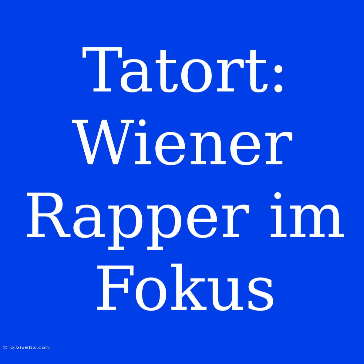 Tatort: Wiener Rapper Im Fokus