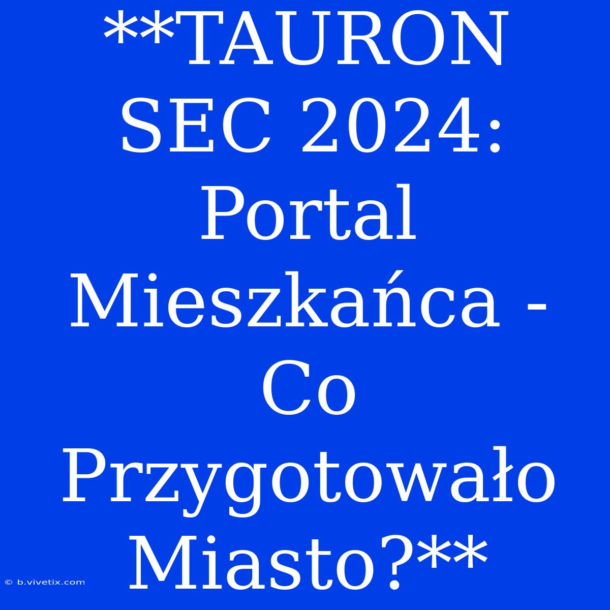 **TAURON SEC 2024: Portal Mieszkańca - Co Przygotowało Miasto?**