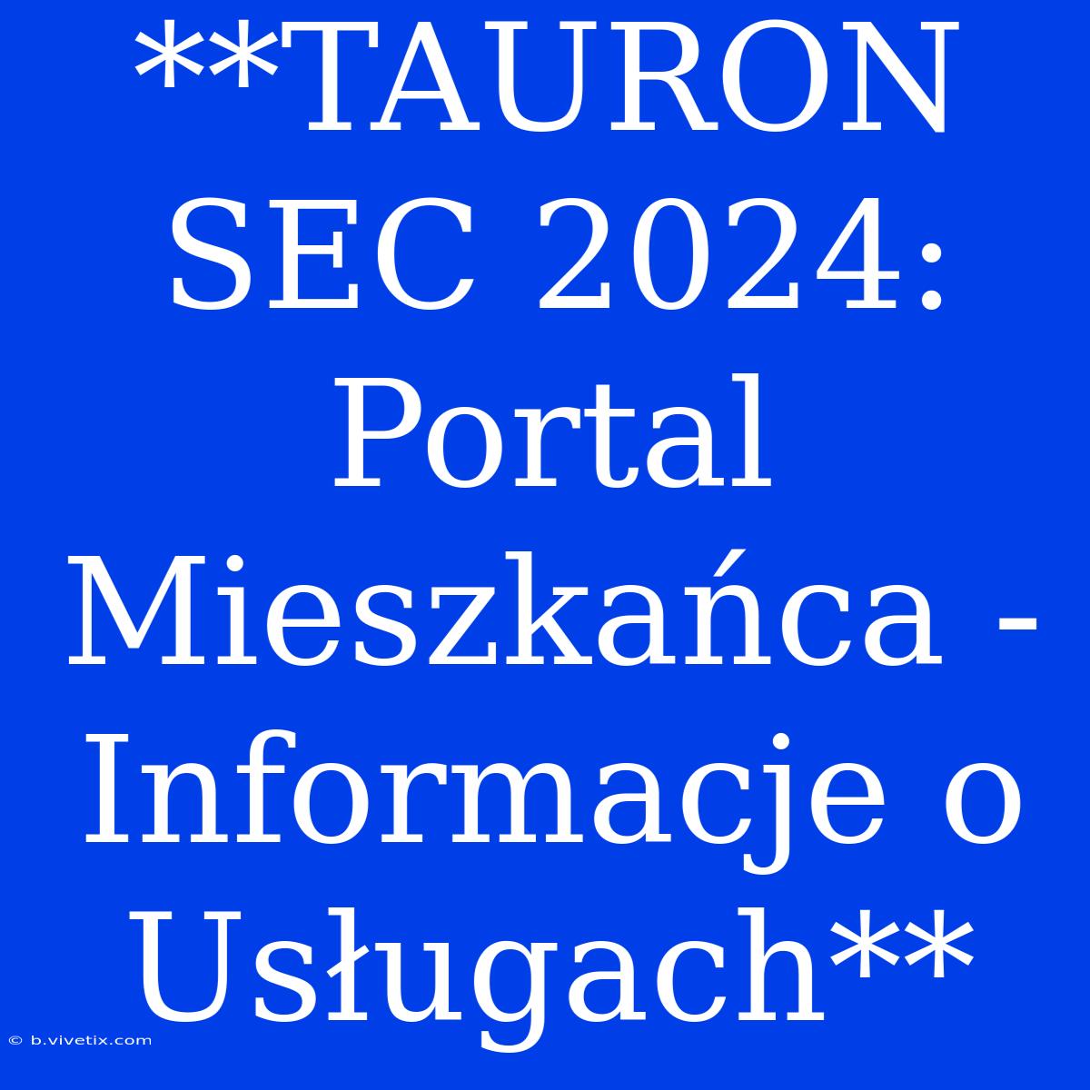 **TAURON SEC 2024: Portal Mieszkańca - Informacje O Usługach**