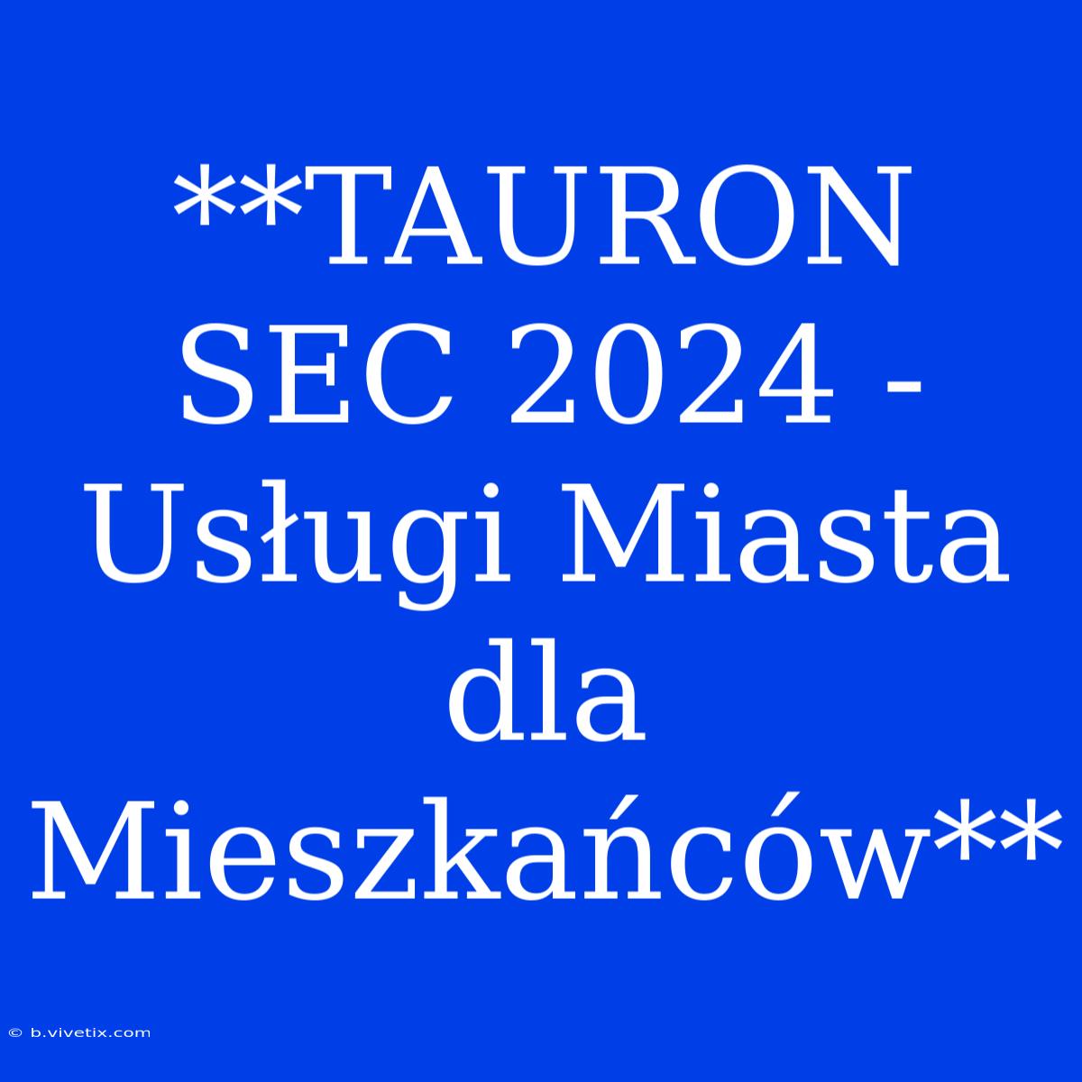 **TAURON SEC 2024 - Usługi Miasta Dla Mieszkańców**