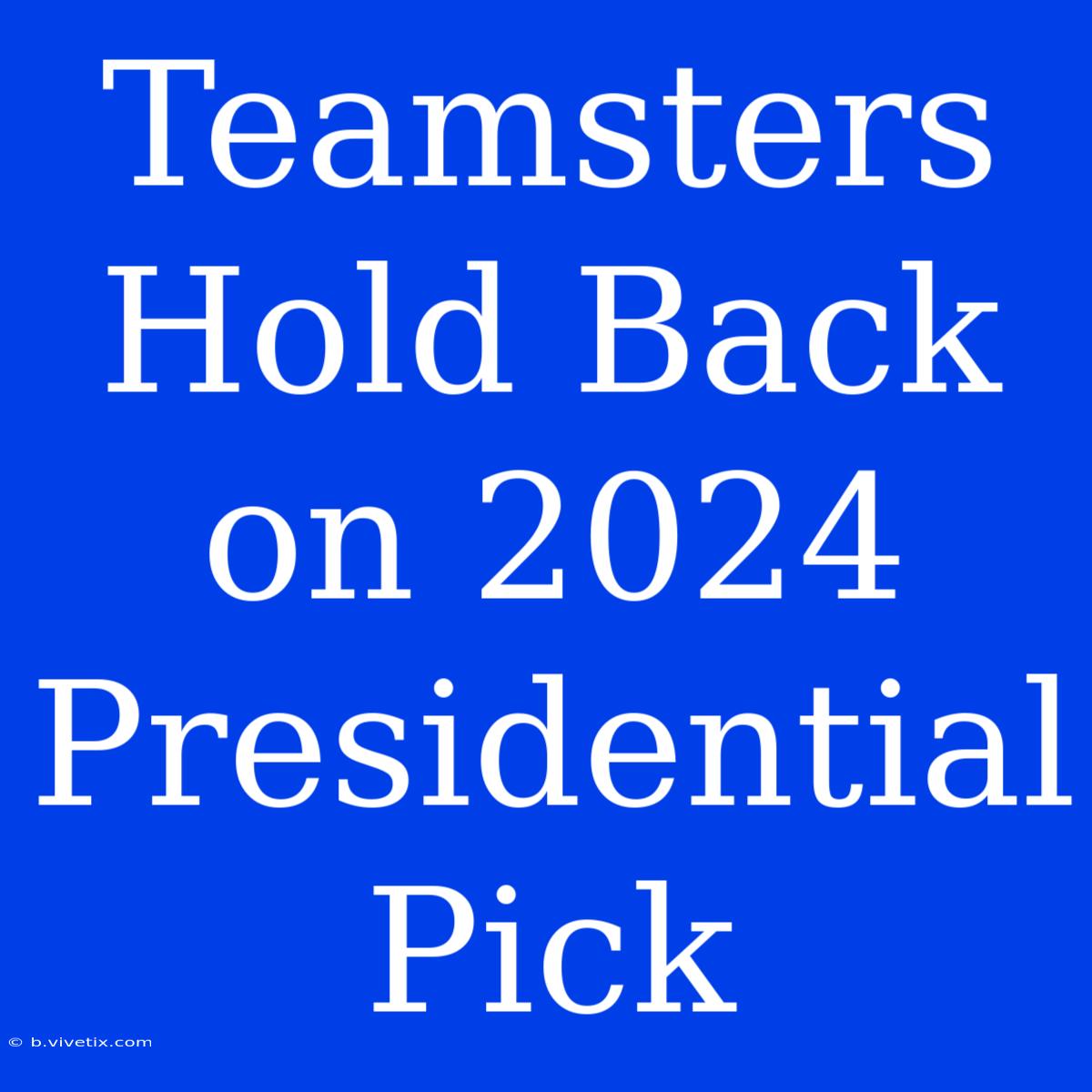 Teamsters Hold Back On 2024 Presidential Pick