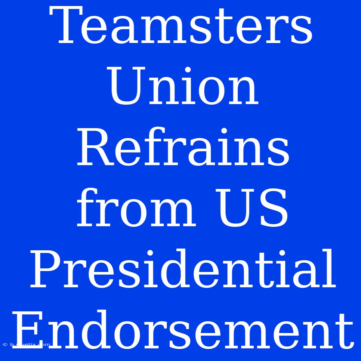 Teamsters Union Refrains From US Presidential Endorsement