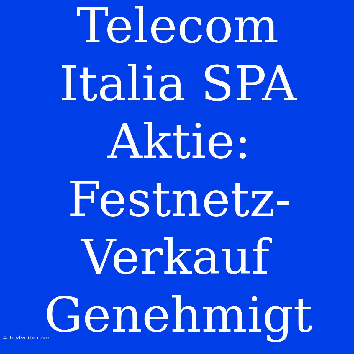 Telecom Italia SPA Aktie: Festnetz-Verkauf Genehmigt