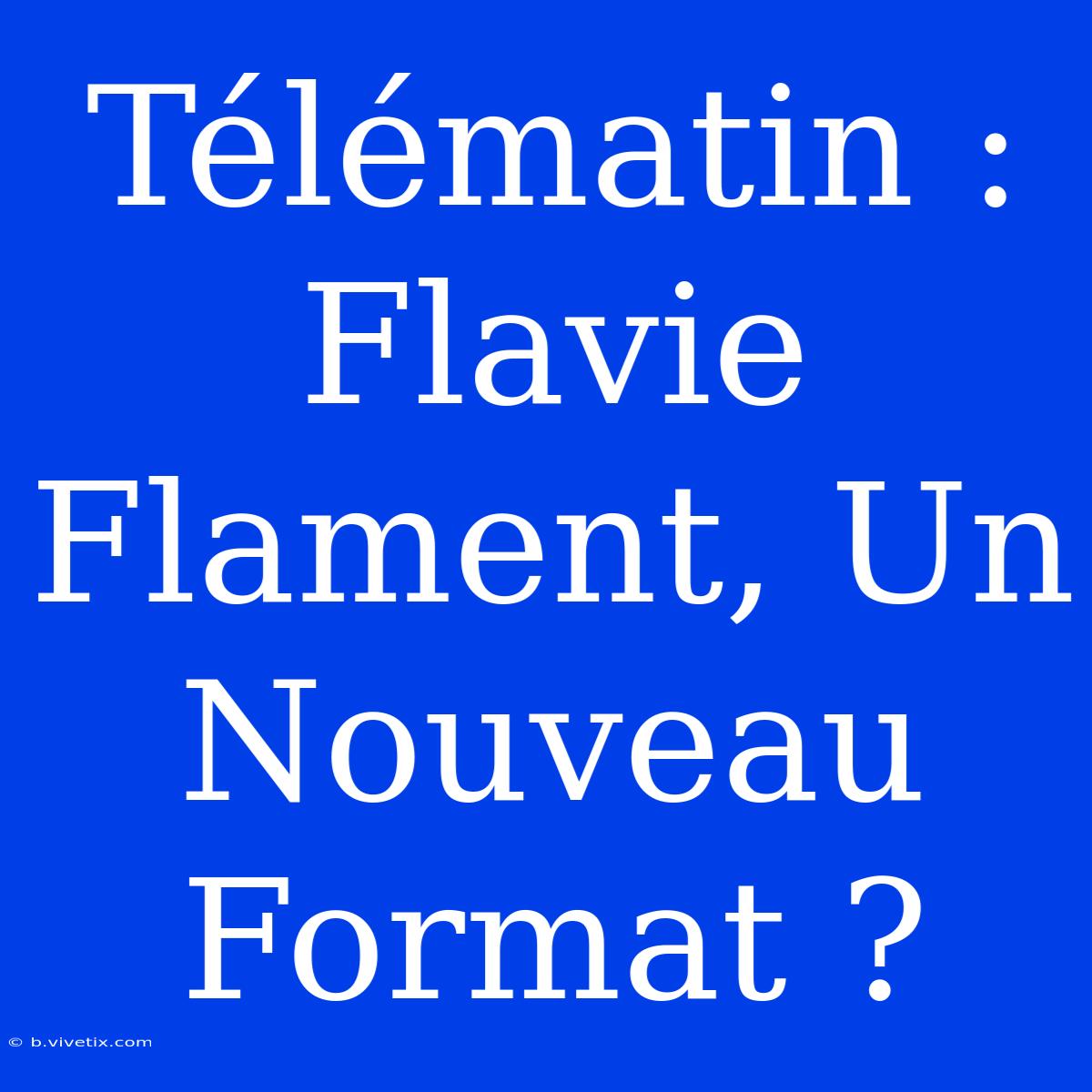 Télématin : Flavie Flament, Un Nouveau Format ?