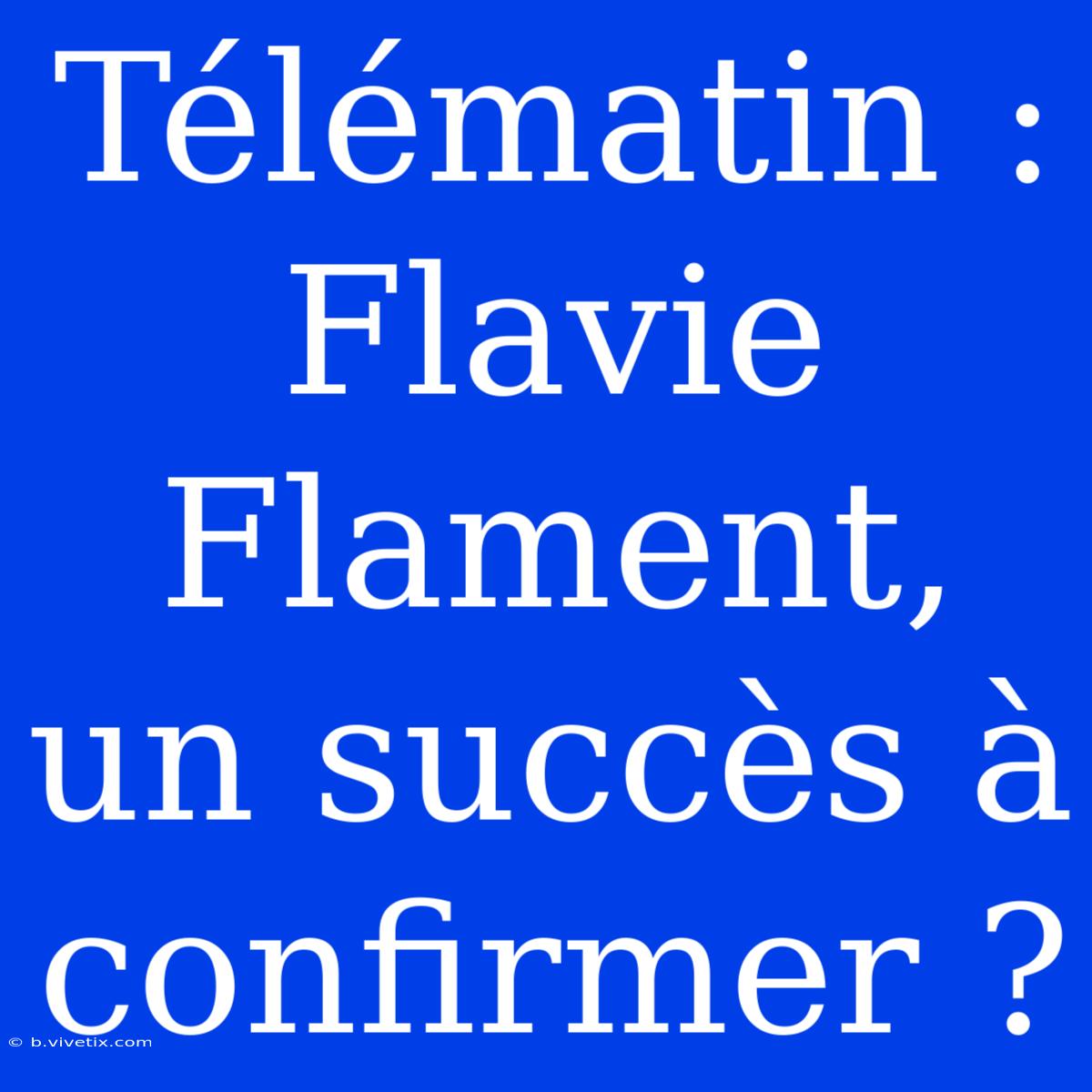 Télématin : Flavie Flament, Un Succès À Confirmer ?