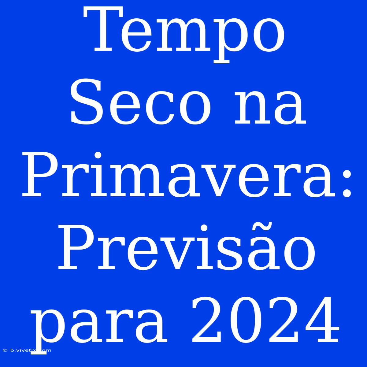 Tempo Seco Na Primavera: Previsão Para 2024