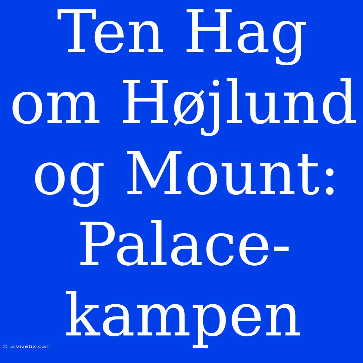 Ten Hag Om Højlund Og Mount: Palace-kampen