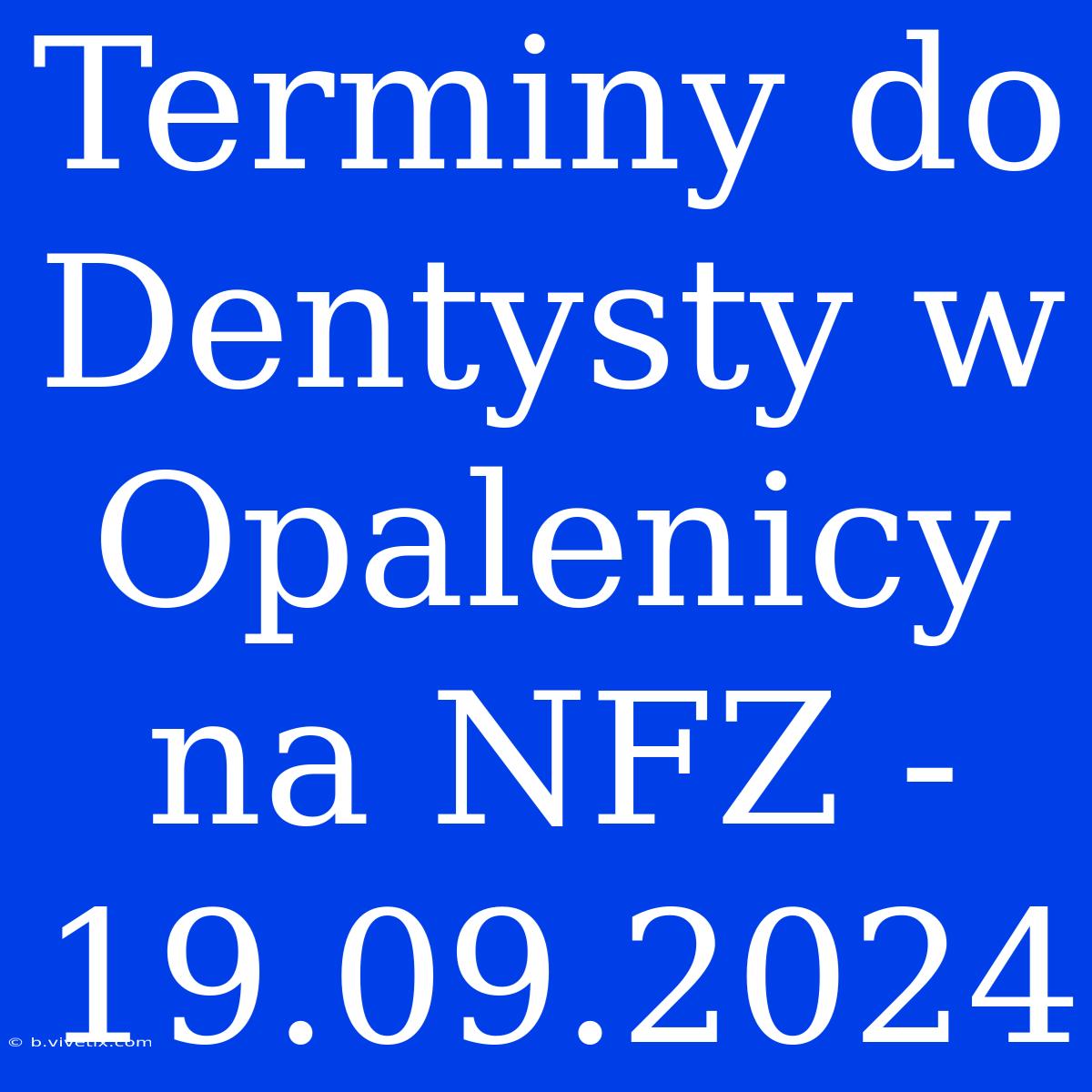 Terminy Do Dentysty W Opalenicy Na NFZ - 19.09.2024