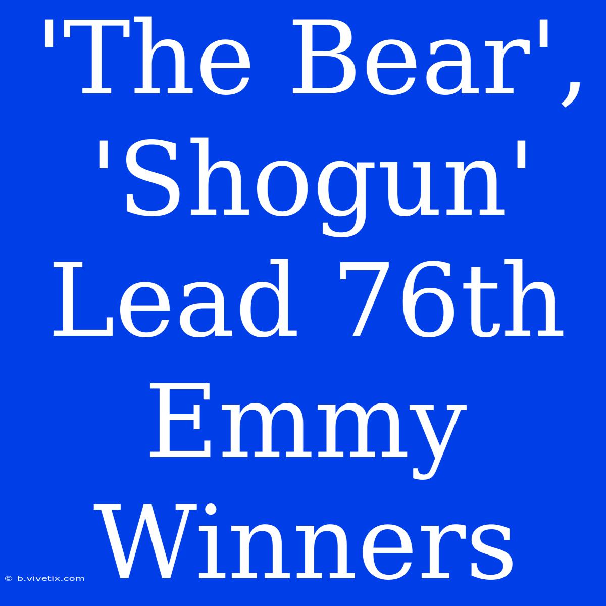 'The Bear', 'Shogun' Lead 76th Emmy Winners