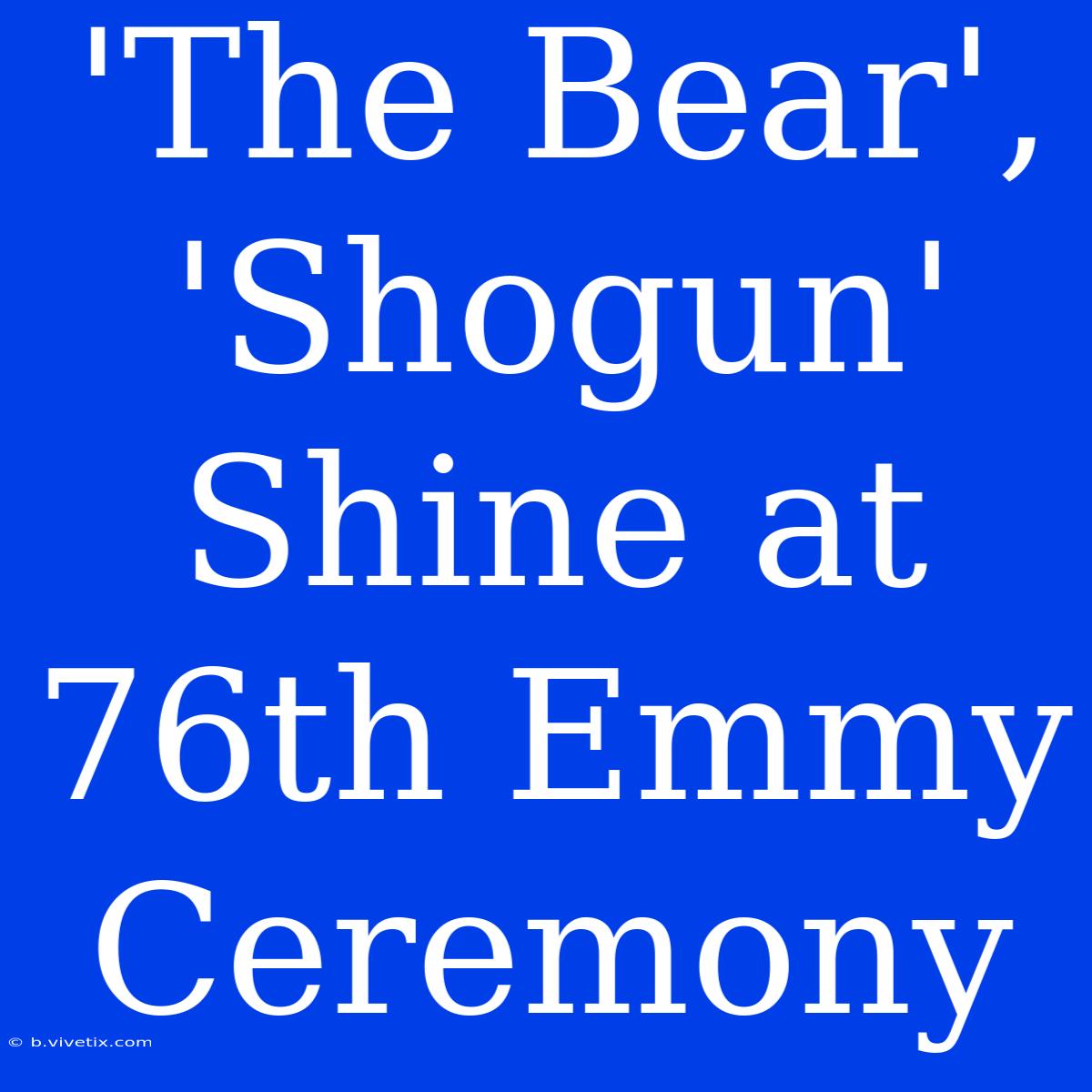 'The Bear', 'Shogun' Shine At 76th Emmy Ceremony