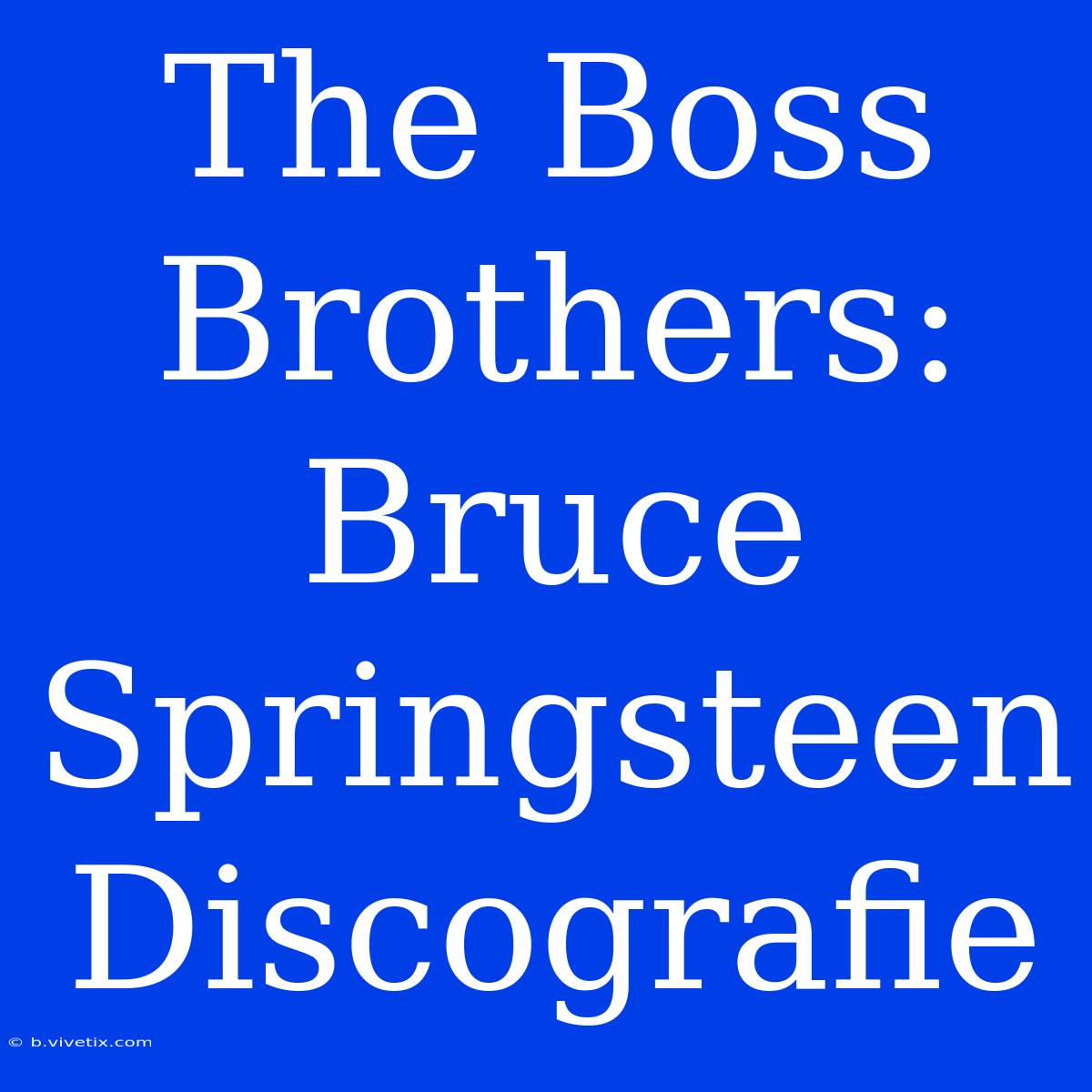 The Boss Brothers: Bruce Springsteen Discografie