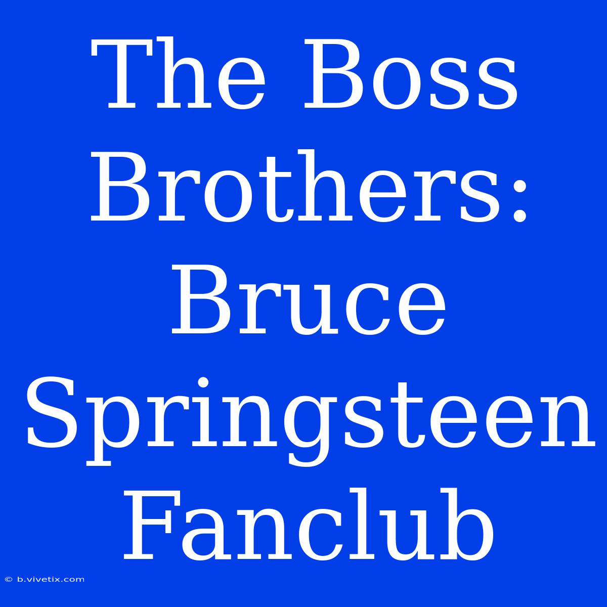 The Boss Brothers: Bruce Springsteen Fanclub