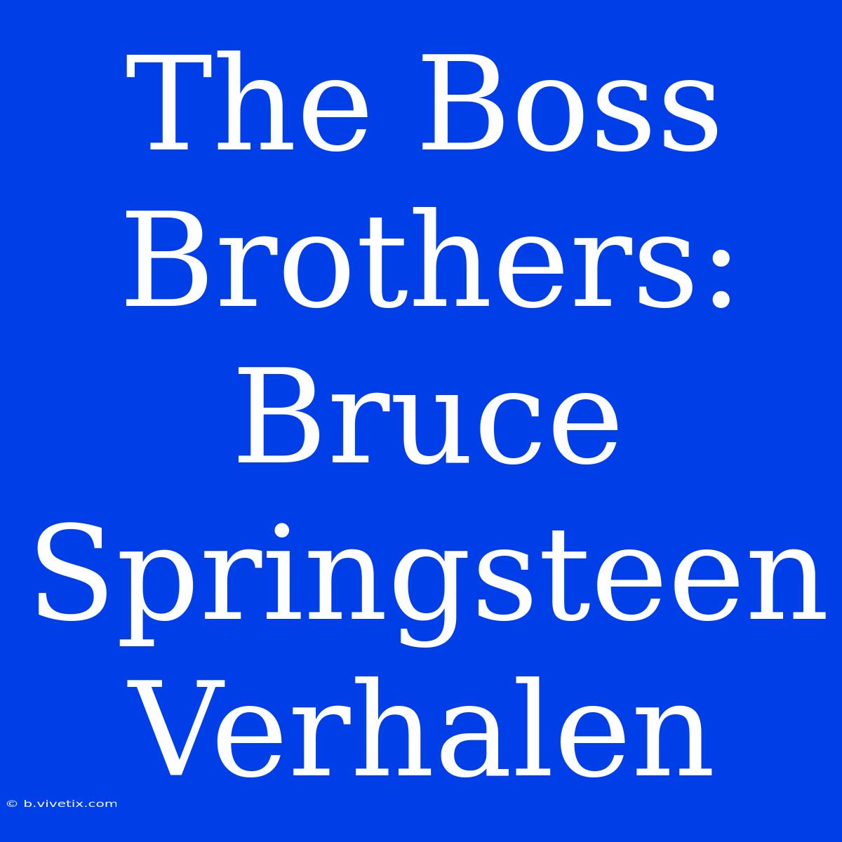 The Boss Brothers: Bruce Springsteen Verhalen