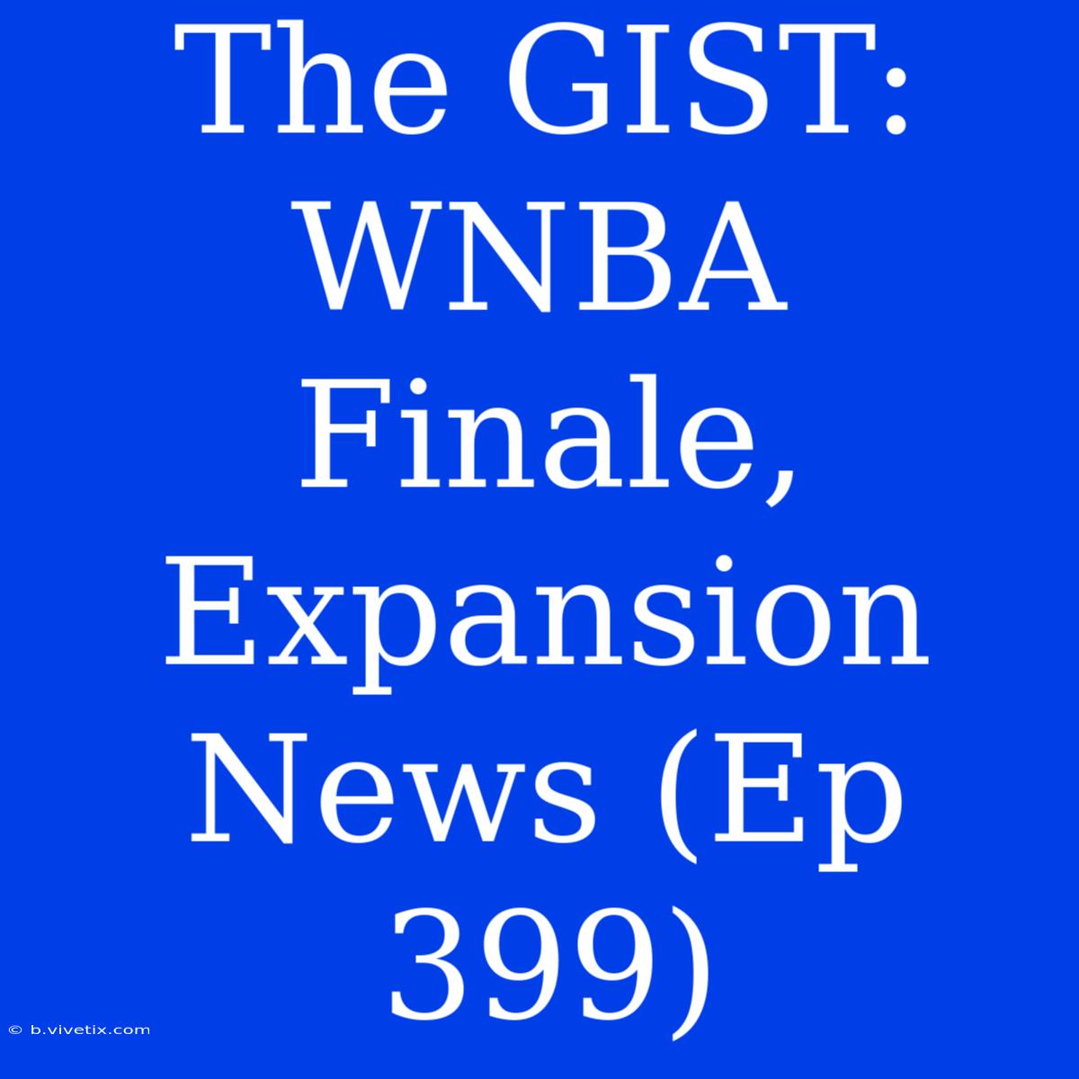 The GIST: WNBA Finale, Expansion News (Ep 399)