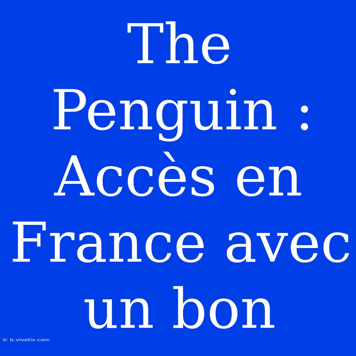 The Penguin : Accès En France Avec Un Bon