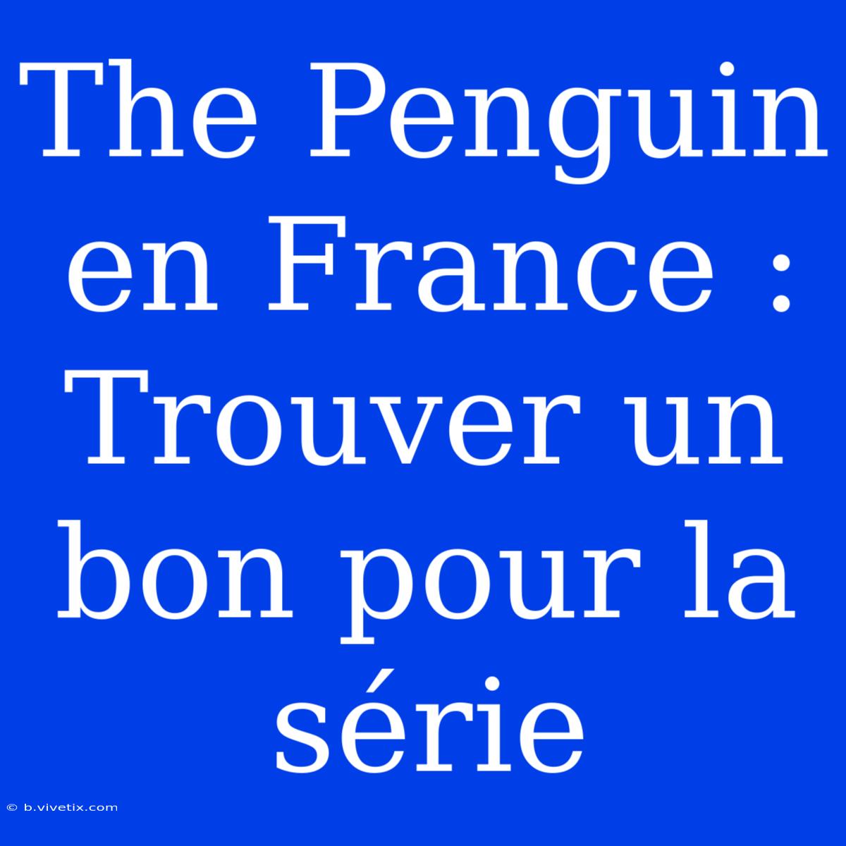 The Penguin En France : Trouver Un Bon Pour La Série