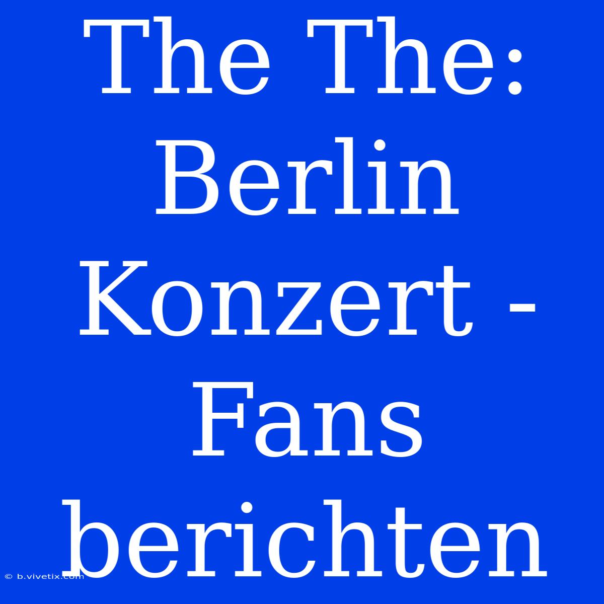 The The: Berlin Konzert - Fans Berichten