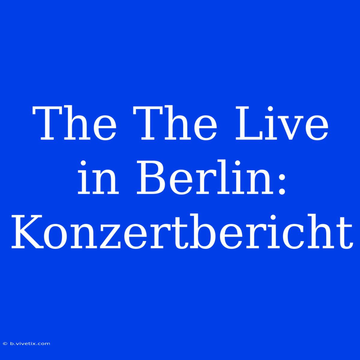 The The Live In Berlin: Konzertbericht