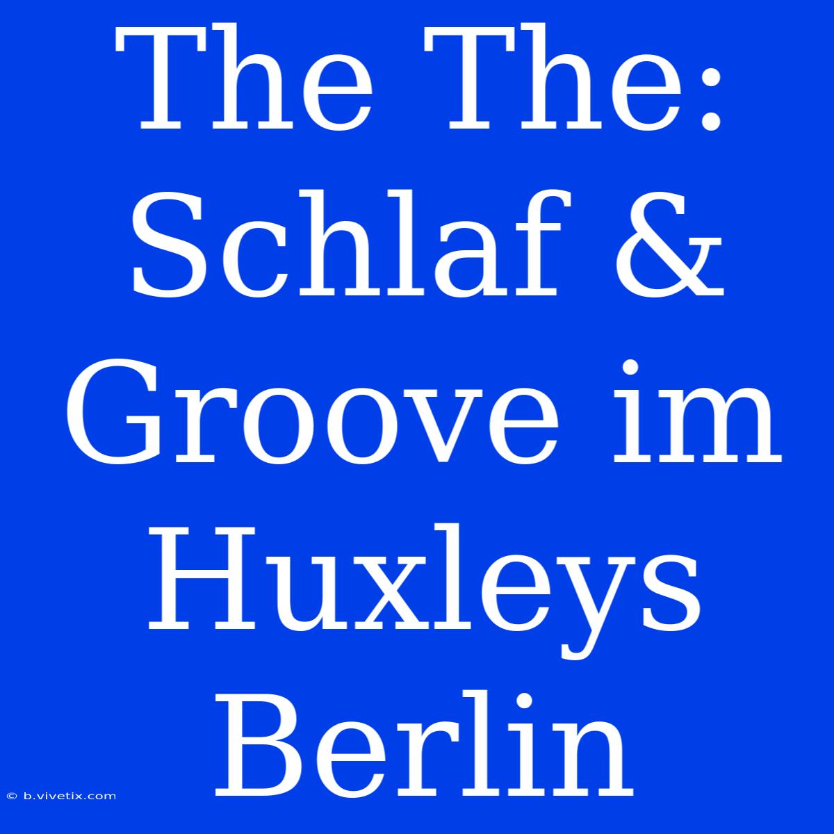 The The: Schlaf & Groove Im Huxleys Berlin