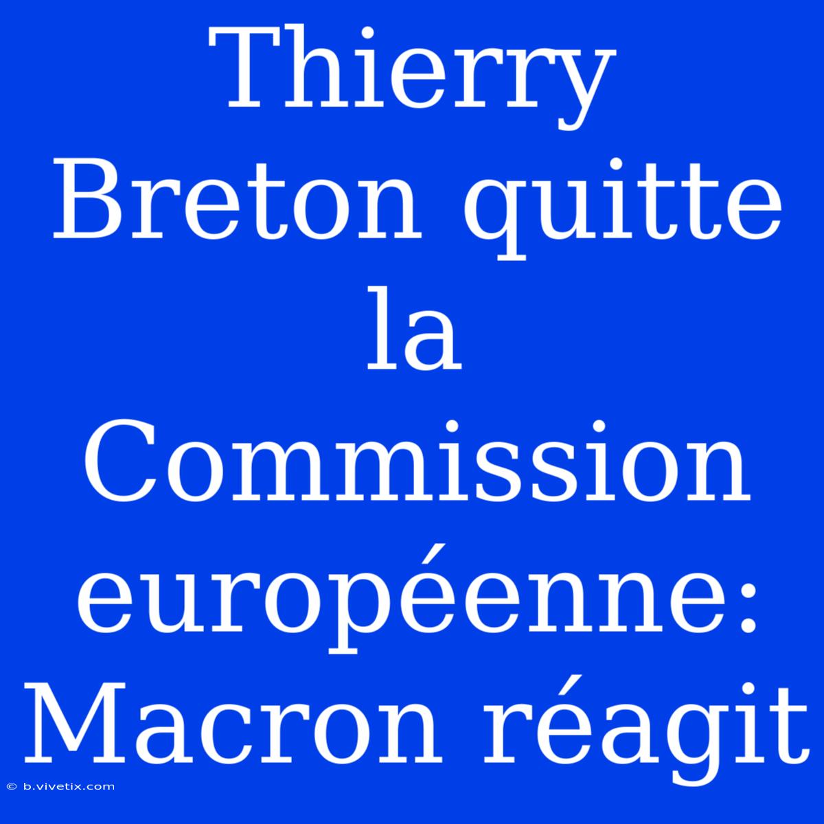 Thierry Breton Quitte La Commission Européenne: Macron Réagit