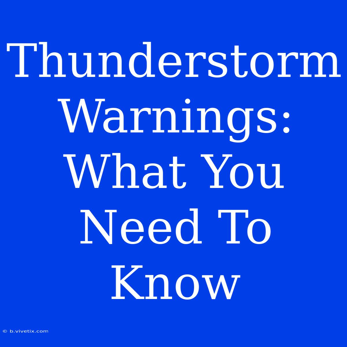 Thunderstorm Warnings: What You Need To Know